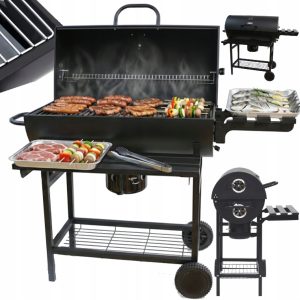 DUŻY GRILL OGRODOWY LANDGRAF + PÓŁKI + POPIELNIK